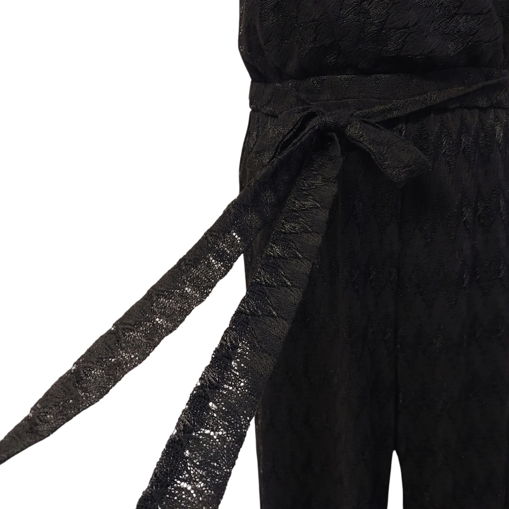 Francesca's Womens Black Lace Vneck Sleeveless Belated Romper Jumpsuits XS NWT - Picture 5 of 10